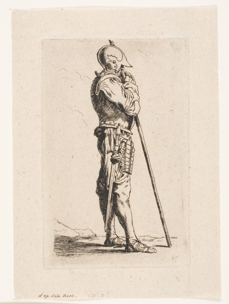 A Soldier Standing, in Profile, 1849, Charles Meryon (French, 1821-1868), after Salvator Rosa