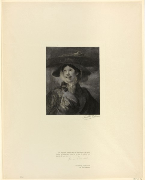 The Shrimp Girl, from Old English Masters, 1896, printed 1902, Timothy Cole (American, born