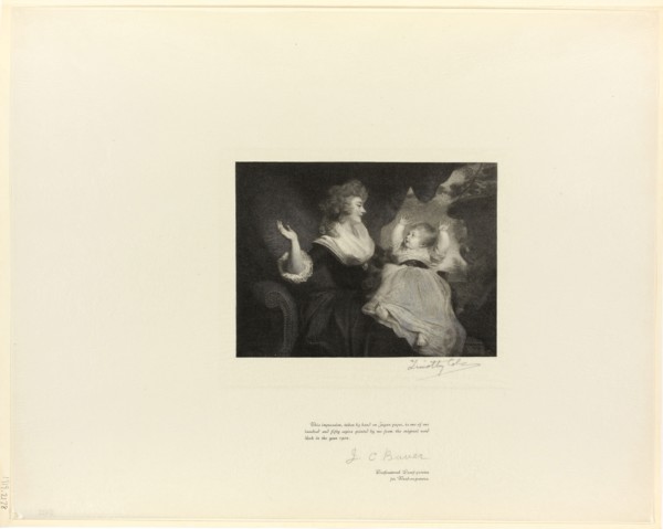 Duchess of Devonshire and child, from Old English Masters, 1897, printed 1902, Timothy Cole