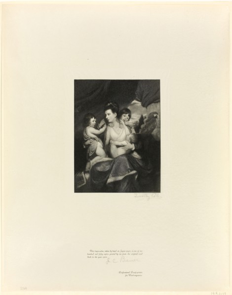 Lady Cockburn and family, from Old English Masters, 1897, printed 1902, Timothy Cole (American,