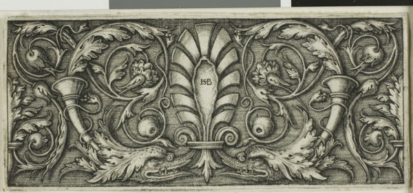 Ornament with a Palmette, n.d., Sebald Beham, German, 1500-1550, Germany, Engraving in black on