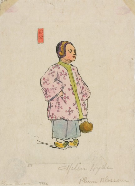 Miss Plum Blossom, 1897, Helen Hyde, American, 1868-1919, United States, Color etching on paper,
