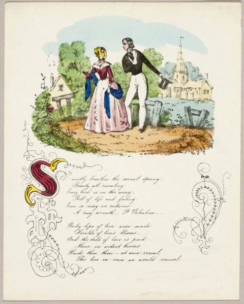Sweetly Breaths the Vernal Spring (valentine), c. 1842, Unknown Artist, English, 19th century,