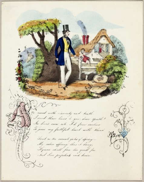 Armed with Sincerity and Truth (valentine), c. 1842, Unknown Artist, English, 19th century,