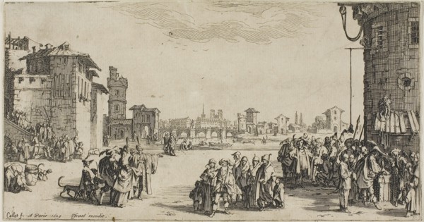 The Slave Market, 1629, Jacques Callot, French, 1592-1635, France, Etching on paper, 114 × 217 mm