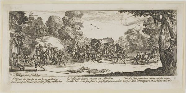 Attack on a Coach, plate eight from The Large Miseries of War, n.d., Gerrit Lucasz van Schagen