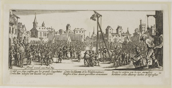 The Strappado, plate ten from The Large Miseries of War, n.d., Gerrit Lucasz van Schagen (Dutch,