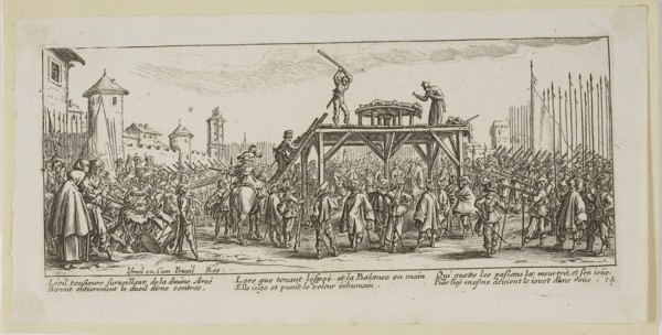 The Wheel, plate fourteen from The Large Miseries of War, n.d., Gerrit Lucasz van Schagen (Dutch,