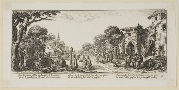 Dying Soldiers by the Roadside, plate sixteen from The Large Miseries of War, n.d., Gerrit Lucasz