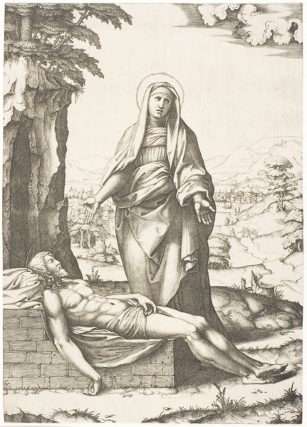 The Pietà, c. 1512, Marcantonio Raimondi  (Italian, c. 1480-1534), after Raffaello Sanzio, called