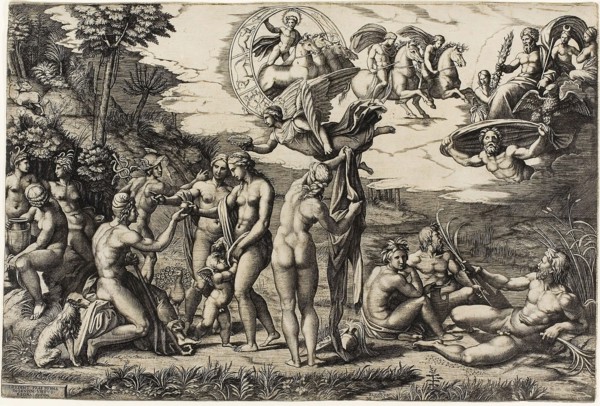 The Judgment of Paris, 1517/ 20, Marcantonio Raimondi (Italian, c. 1480-1534), after Raffaello