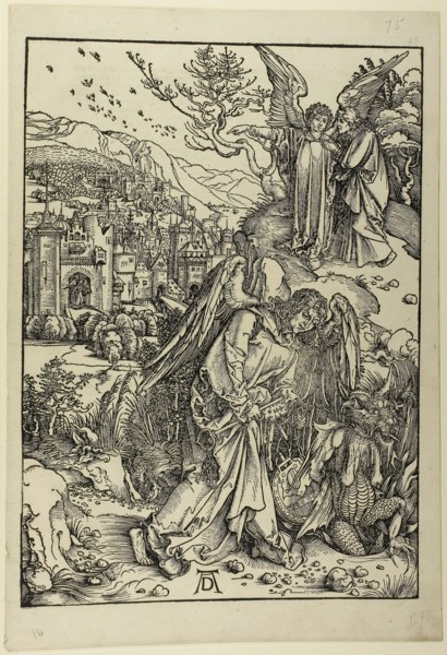The Angel with the Key of the Bottomless Pit, from The Apocalypse, c. 1496–98, published 1511,