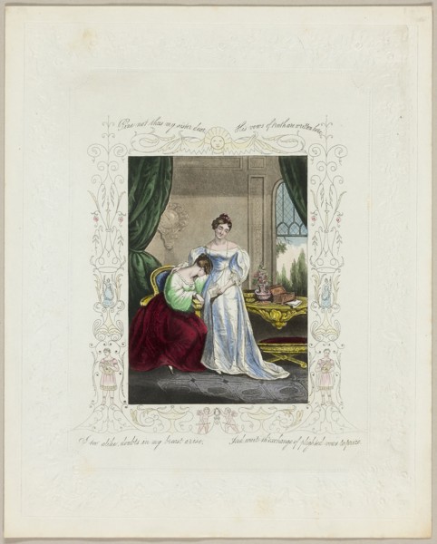 Pine Not Thus My Sister Dear (valentine), c. 1840, Unknown Artist, English, 19th century, England,