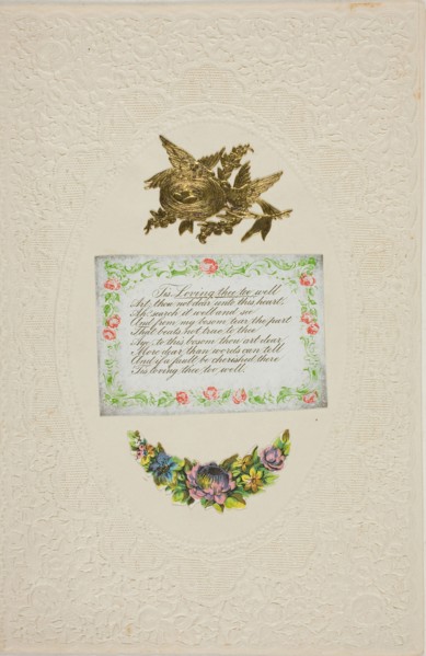 Tis Loving Thee Too Well (valentine), c. 1850, Joseph Mansell, English, 19th century, England,