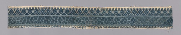Border, 19th century, Russia, Cotton, plain weave, embroidered with silk floss in back, Bosnian,