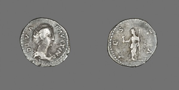 Denarius (Coin) Portraying Empress Faustina, after AD 141, Roman, minted in Rome, Roman Empire,