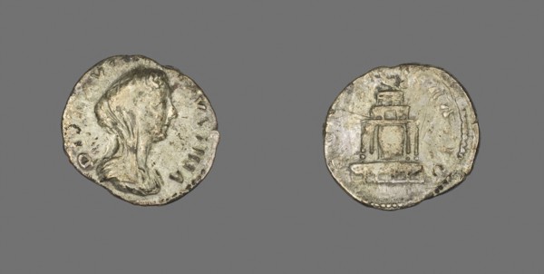 Denarius (Coin) Portraying Empress Faustina the Younger, AD 176/180, Roman, minted in Rome, Roman