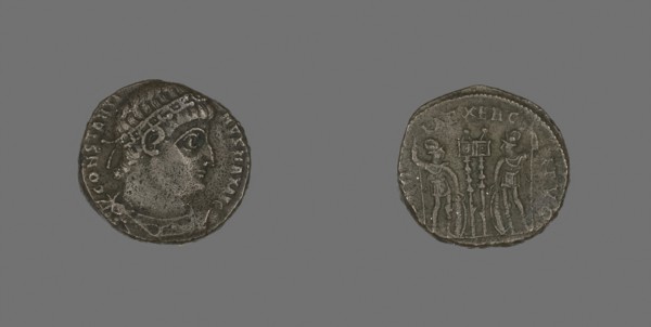 Coin Portraying Emperor Constantine I or Emperor Constantine II, AD 307/337, Roman, Roman Empire,