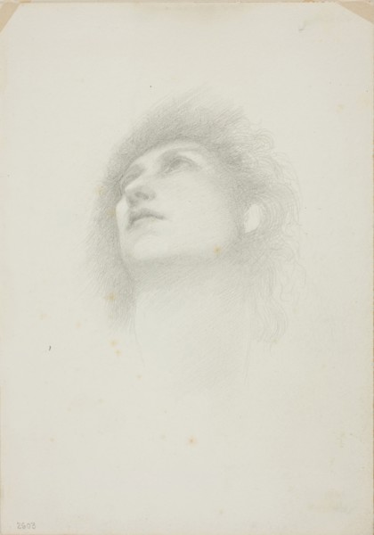 Head of a Woman with Face Upturned, c. 1873–77, Sir Edward Burne-Jones, English, 1833-1898,