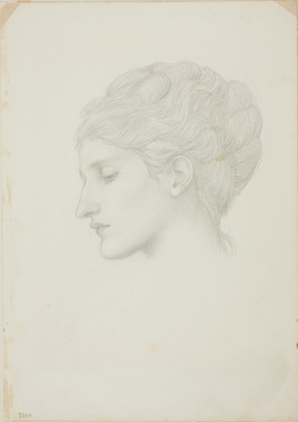 Woman’s Head in Profile to Left, c. 1873–77, Sir Edward Burne-Jones, English, 1833-1898, England,