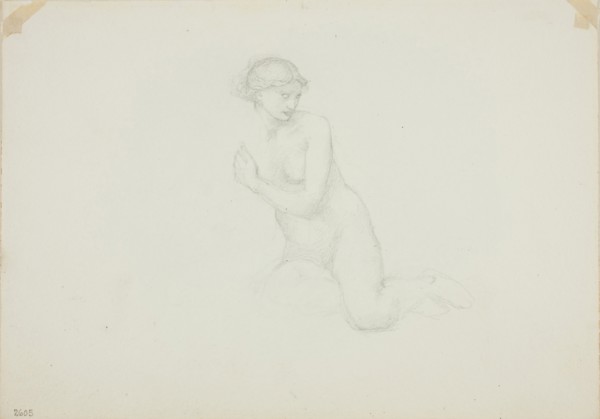 Seated Female Nude, c. 1873–77, Sir Edward Burne-Jones, English, 1833-1898, England, Graphite on