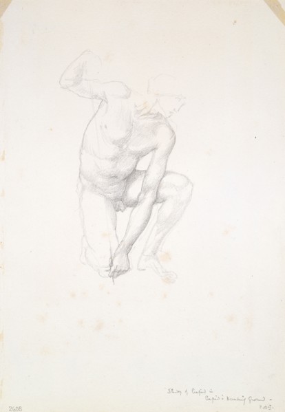 Study for Cupid, c. 1873–77, Sir Edward Burne-Jones, English, 1833-1898, England, Graphite on ivory