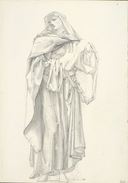 Draped Male Figure (sketchbook #2614), c. 1873–77, Sir Edward Burne-Jones, English, 1833-1898,