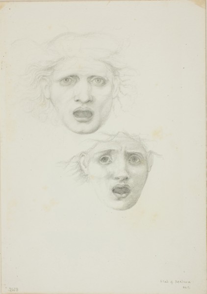 Head of Medusa, two studies for Rondanini Medusa, c. 1873–77, Sir Edward Burne-Jones, English,
