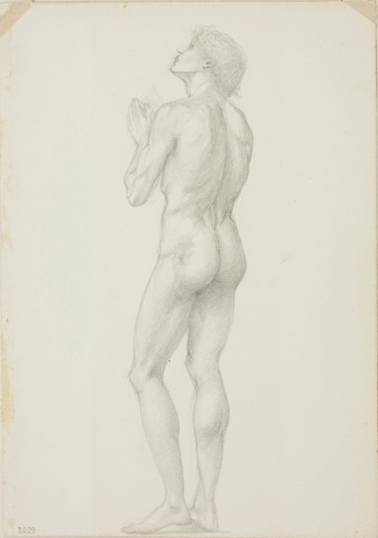 Standing Male Nude with Hands Clasped in Prayer, c. 1873–77, Sir Edward Burne-Jones, English,
