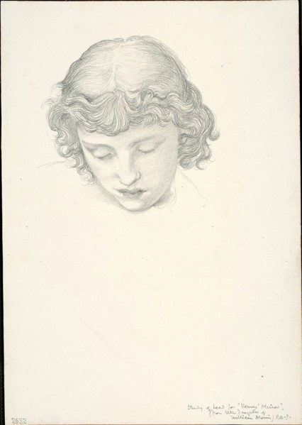 Study for Mirror of Venus: Head, c. 1873–77, Sir Edward Burne-Jones, English, 1833-1898, England,