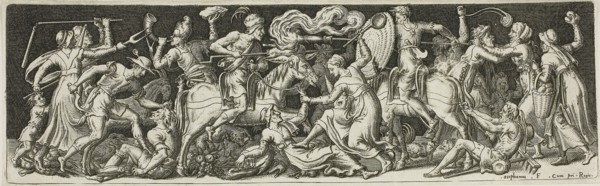 Grotesque Battle, from Combats and Triumphs, 1561/72, Etienne Delaune, French, c. 1519-1583,