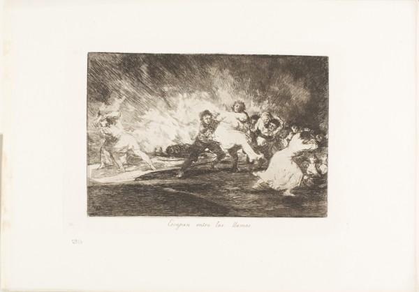 They Escape through the Flames, plate 41 from The Disasters of War, 1810/12, published 1863,