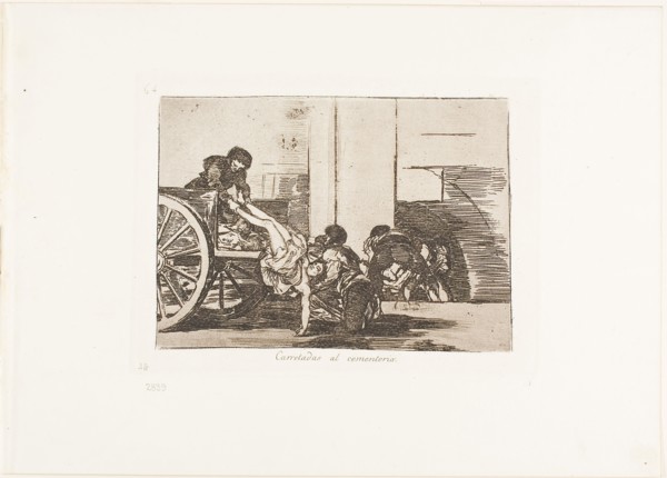 Cartloads to the cemetery, plate 64 from The Disasters of War, 1812/15, published 1863, Francisco