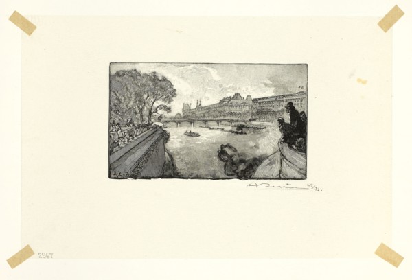 The Louvre, Viewed from the Pont-Neuf, plate thirteen from Le Long de la Seine et des Boulevards,