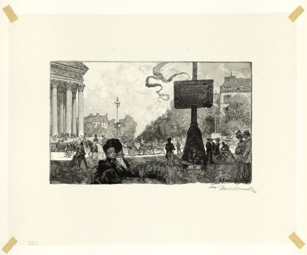 Corner of the Rue Royale, plate sixteen from Le Long de la Seine et des Boulevards, 1890, published