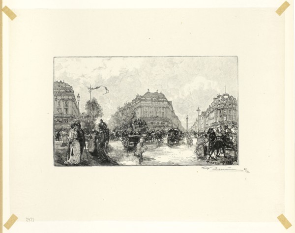 Place de l’Opéra, plate seventeen from Le Long de la Seine et des Boulevards, 1890, published 1910,