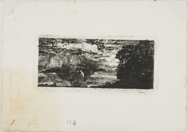Horseman Under a Stormy Sky, 1866, Odilon Redon, French, 1840-1916, France, Etching on white wove