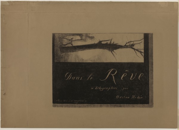 Cover-Frontispiece, from In Dreams, 1879, Odilon Redon, French, 1840-1916, France, Lithograph on