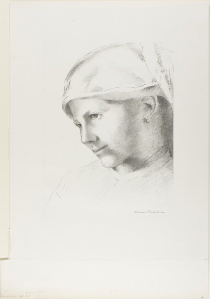 Girl, 1887, Odilon Redon, French, 1840-1916, France, Lithograph in black on heavy white wove paper,