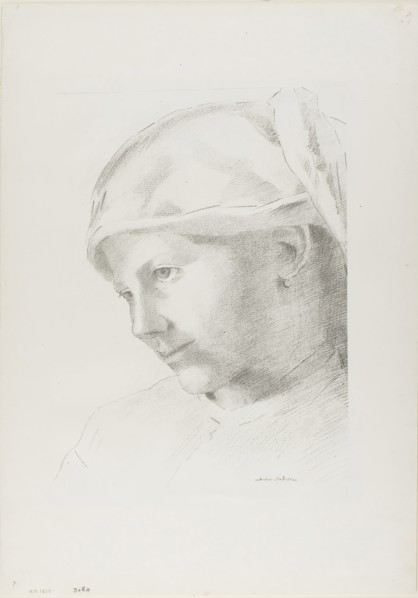 Girl, 1887, Odilon Redon, French, 1840-1916, France, Lithograph in black on white wove paper, 300 ×