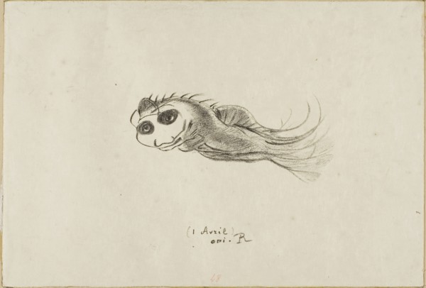 Menu of a Dinner for French Lithographers, April 1, 1887, 1887, Odilon Redon, French, 1840-1916,