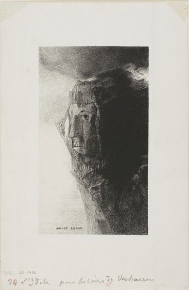 The Idol, frontispiece from Emile Verhaeren’s Les Soirs, 1887, Odilon Redon, French, 1840-1916,
