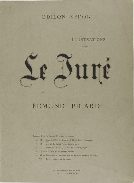 Cover for Le Juré, 1887, Odilon Redon, French, 1840-1916, France, Bi-fold portfolio cover with text