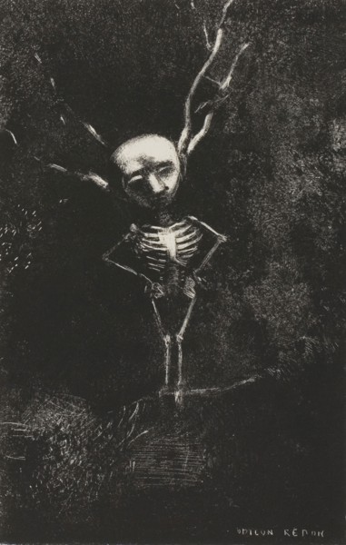 In the Maze of Branches, the Pale Figure Appeared, plate 2 of 7, 1887, Odilon Redon, French,