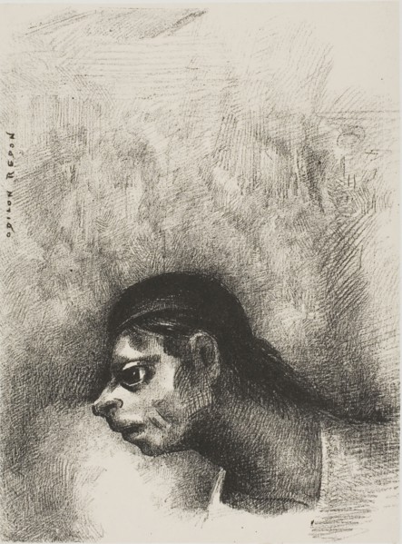 Through the Crack in the Wall, a Death’s Head Was Projected, from The Juror, 1887, Odilon Redon,