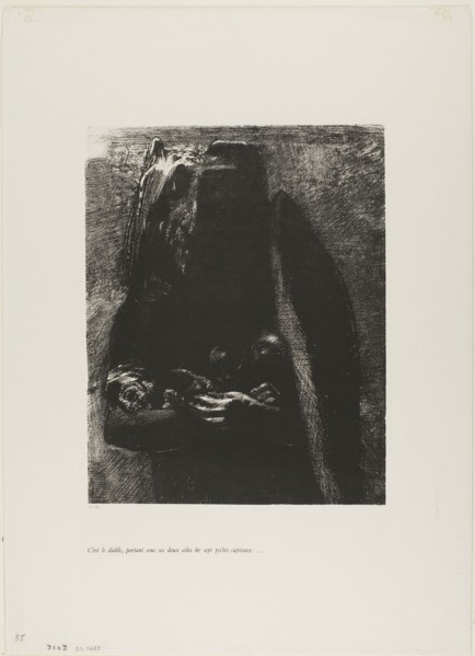 It is the Devil, Bearing Beneath his Two Wings the Seven Deadly Sins, plate 2 from The Temptation