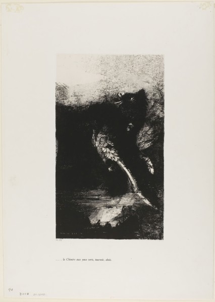 The Chimera with Green eyes Turns, Bays, plate 7 from The Temptation of Saint Anthony (1st series),