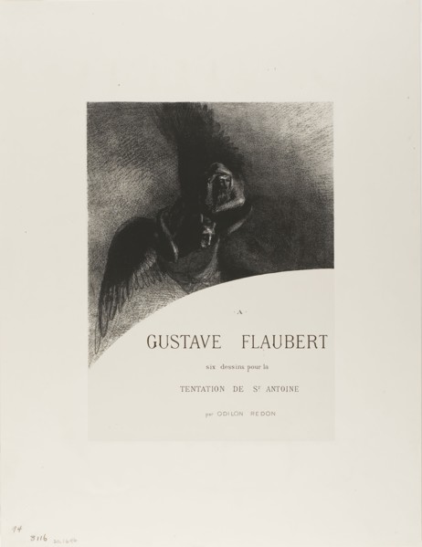 Frontispiece to A Gustave Flaubert (To Gustave Flaubert), 1889, Odilon Redon, French, 1840-1916,