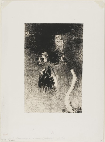 Frontispiece for Iwan Gilkin’s Damnation de l’artiste, 1889, Odilon Redon, French, 1840-1916,