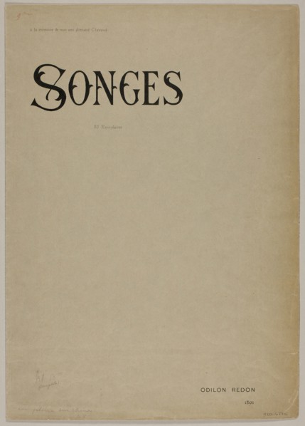 Portfolio Cover for Songes (Dreams), 1891, Odilon Redon, French, 1840-1916, France, Bi-fold